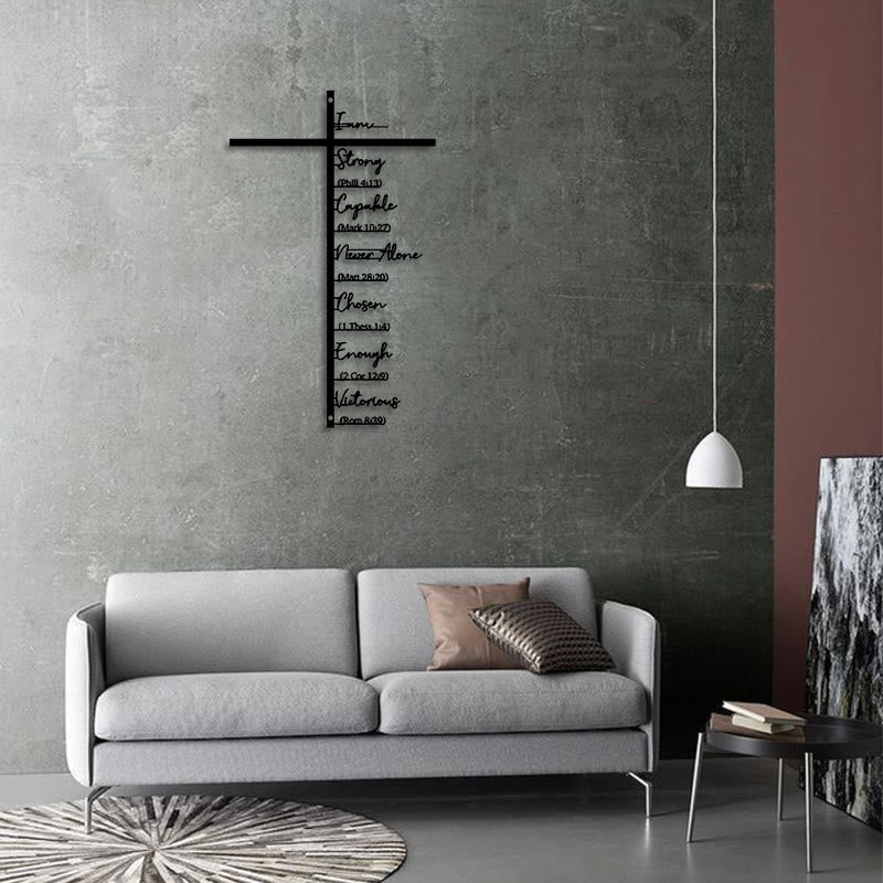 Christianartworkshop Biblical Verse Cross Metal Wall Decor: Daily Faith Reminder