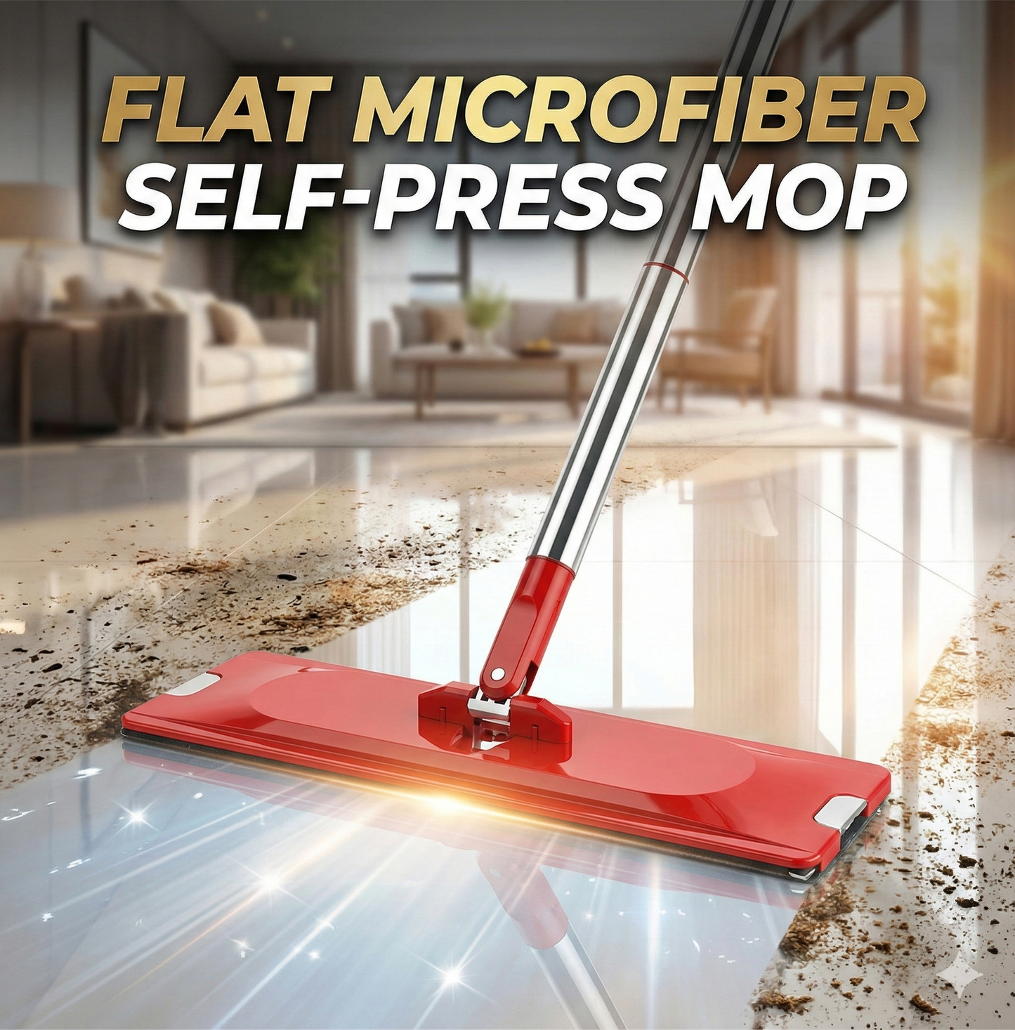 Flat Microfiber Self-Press Mop