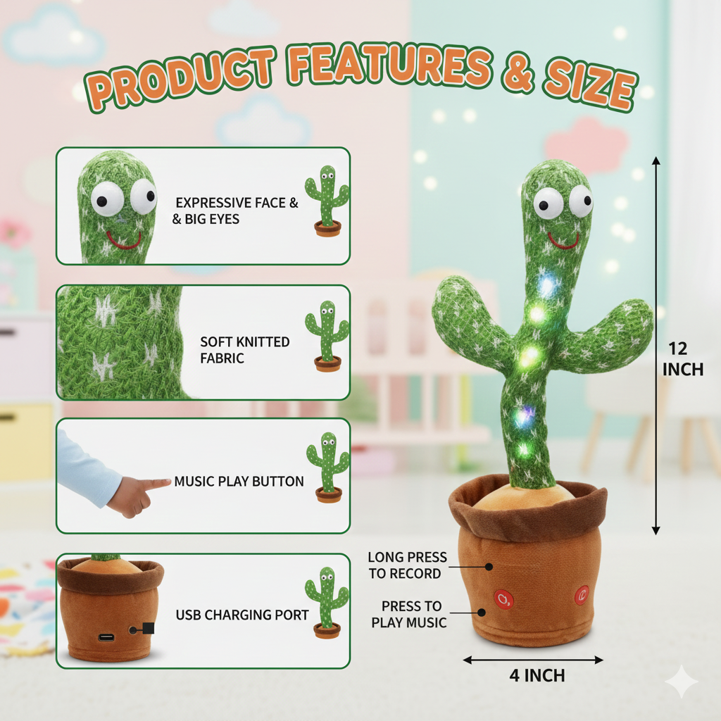 Dancing & Talking Cactus Toy