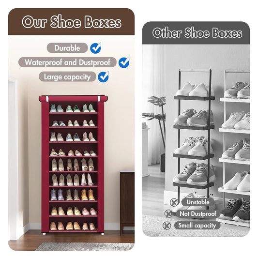10-Tier Non-Woven Shoes Rack