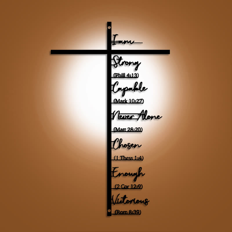 Christianartworkshop Biblical Verse Cross Metal Wall Decor: Daily Faith Reminder