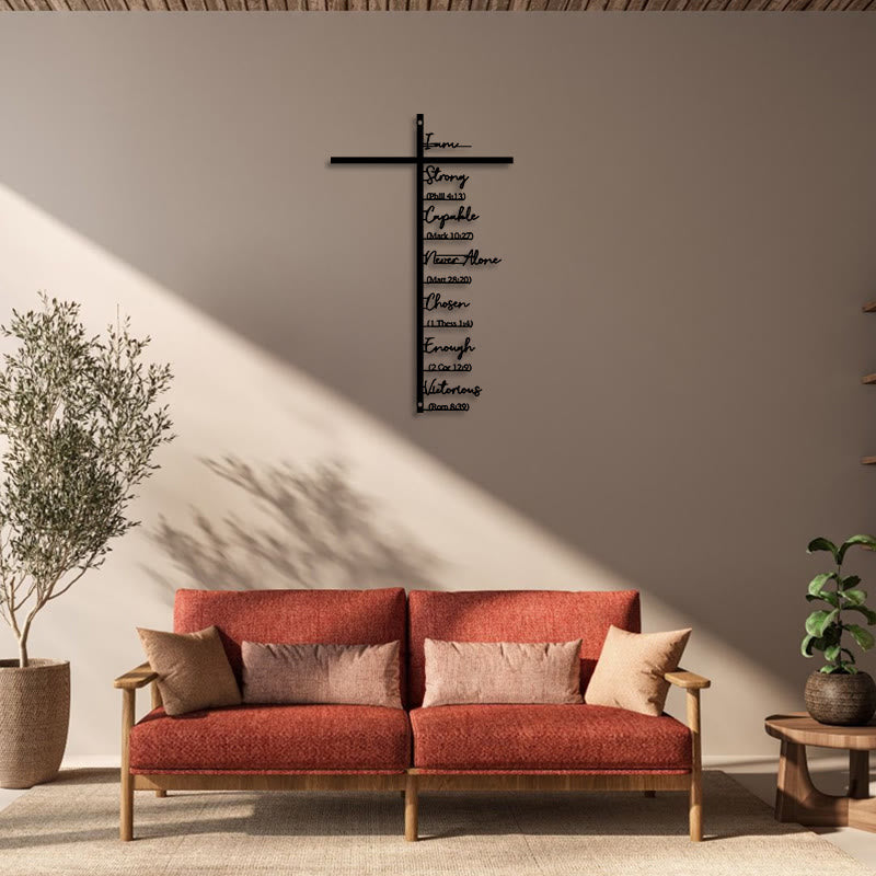 Christianartworkshop Biblical Verse Cross Metal Wall Decor: Daily Faith Reminder