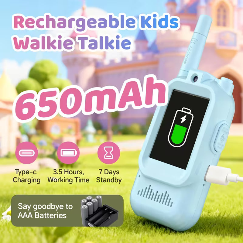 2-Pack Kids Video Walkies Talkies with Voice Changer
