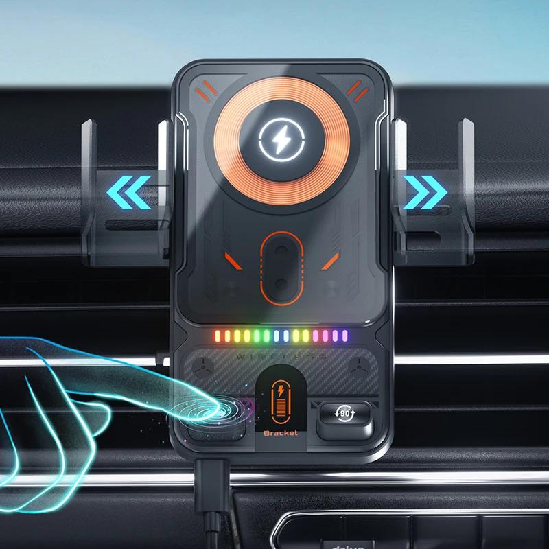 Premium 2-in-1 Smart Induction Wireless Car Charger Holder