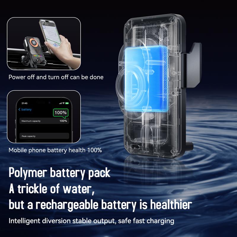 Premium 2-in-1 Smart Induction Wireless Car Charger Holder
