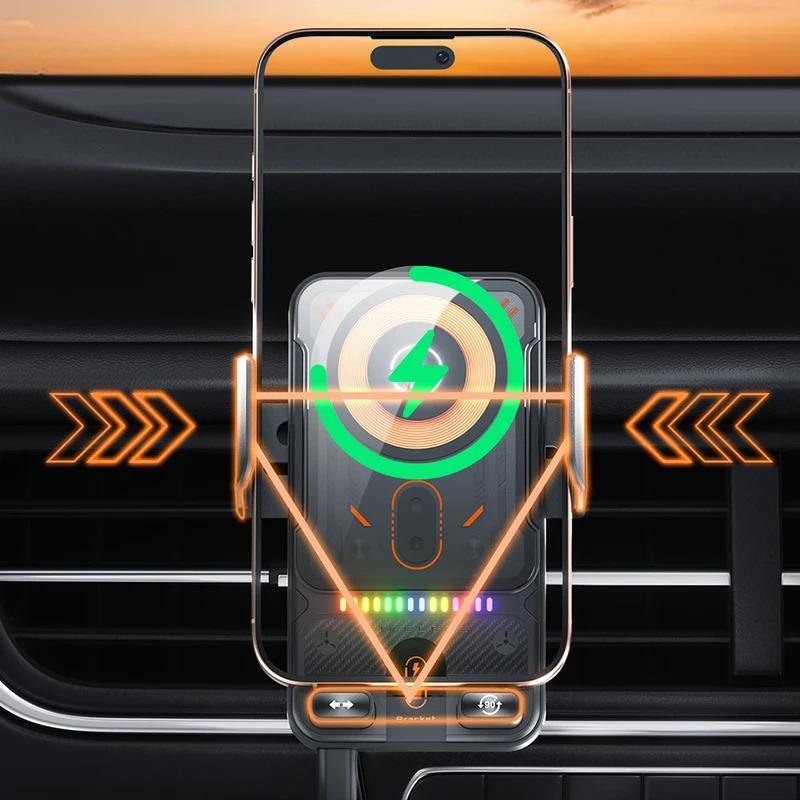Premium 2-in-1 Smart Induction Wireless Car Charger Holder