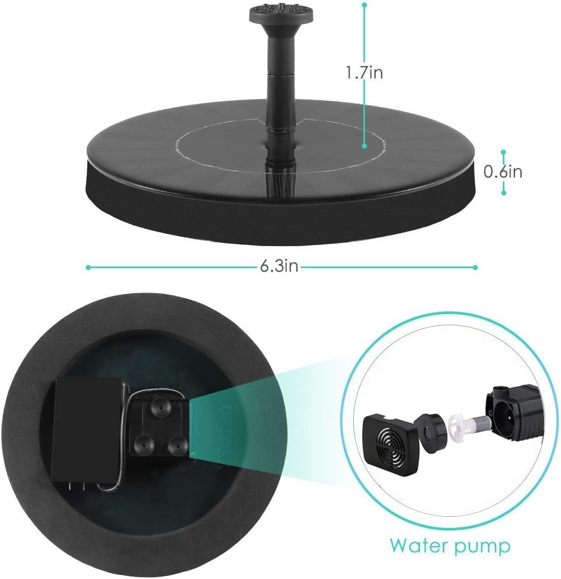 Advanced Solar Fountain Pump for Bird Bath and Garden