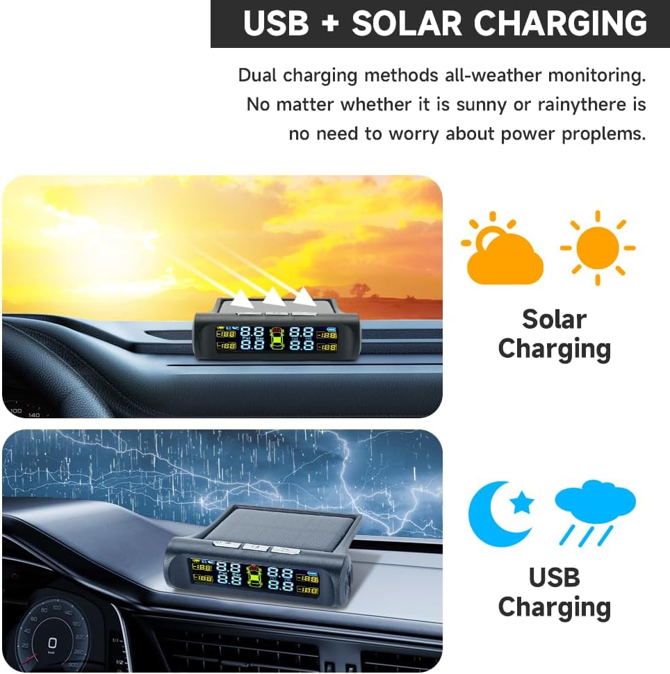 Smart Wireless Solar Tire Pressure Monitoring System