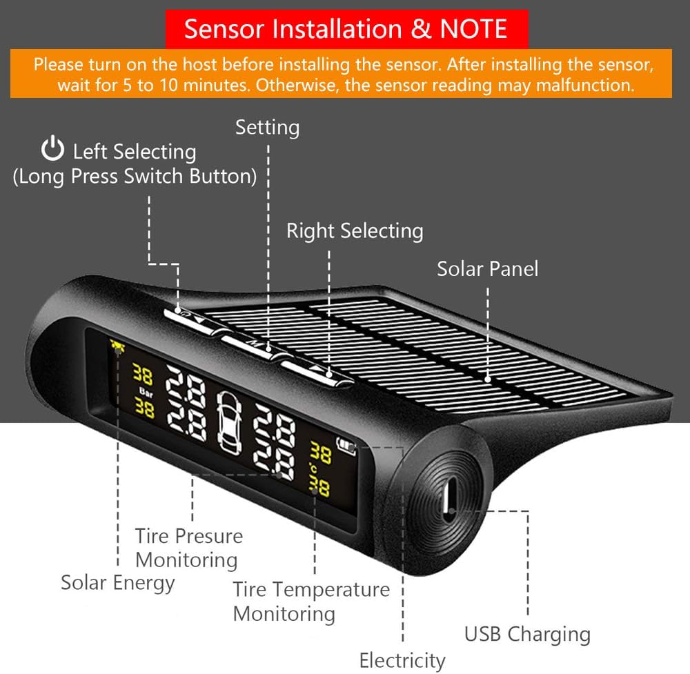 Smart Wireless Solar Tire Pressure Monitoring System