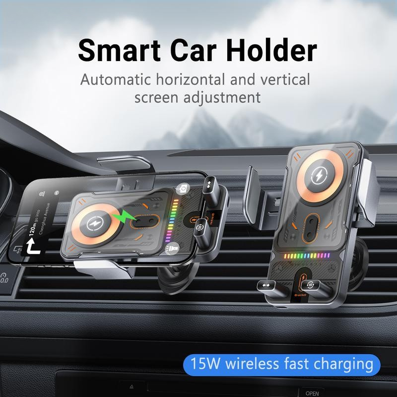 Premium 2-in-1 Smart Induction Wireless Car Charger Holder