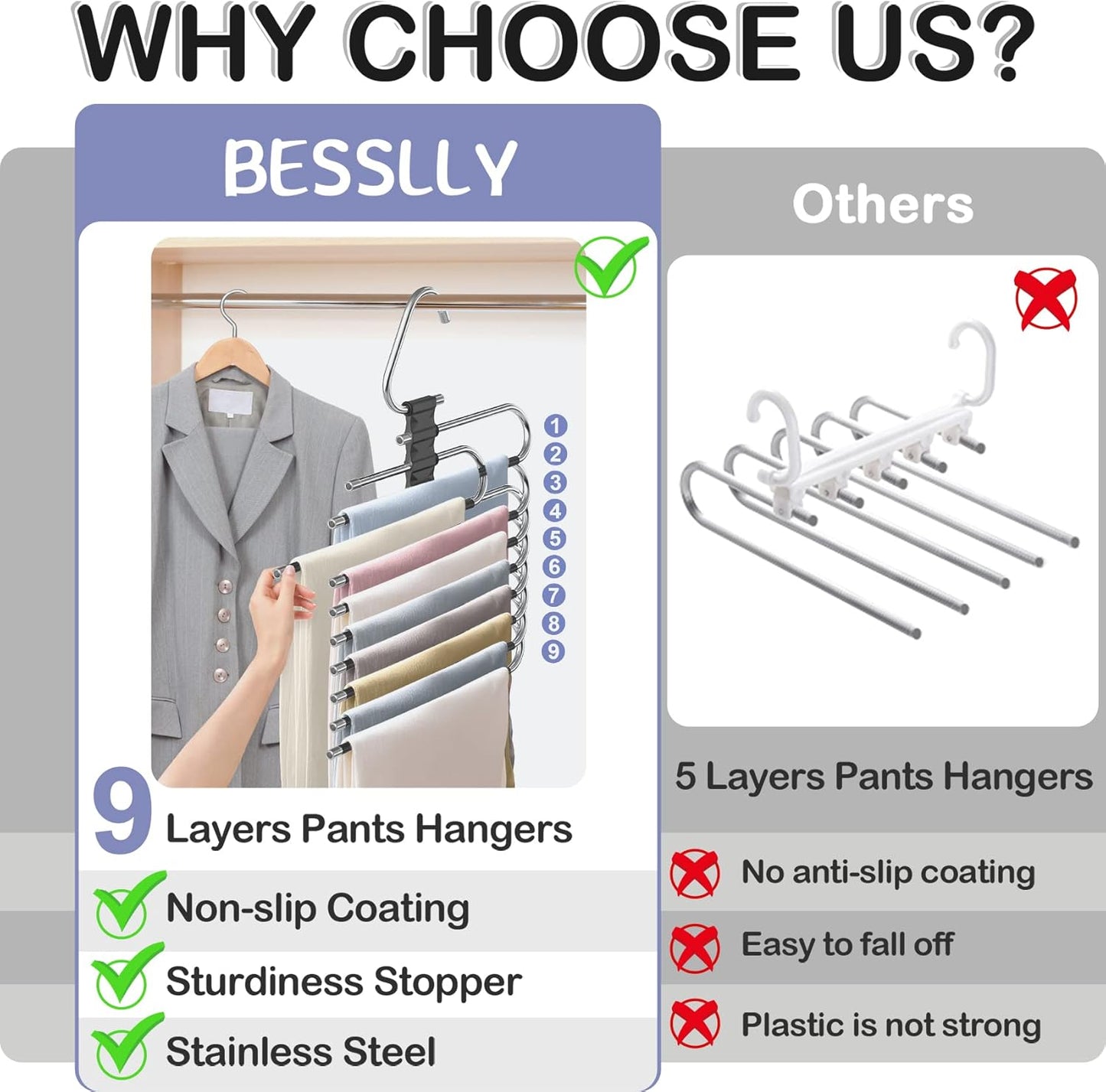 9-In-1 Space Saving clothes Hangers