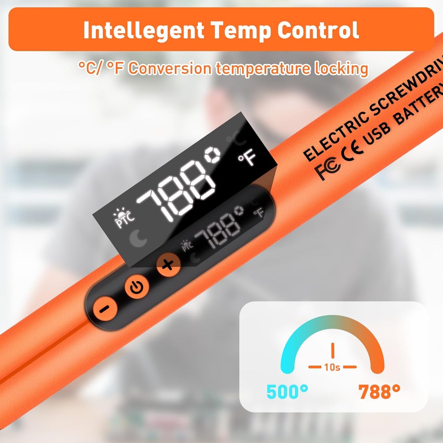 Smart Cordless Soldering Iron Kit with HD LCD Display