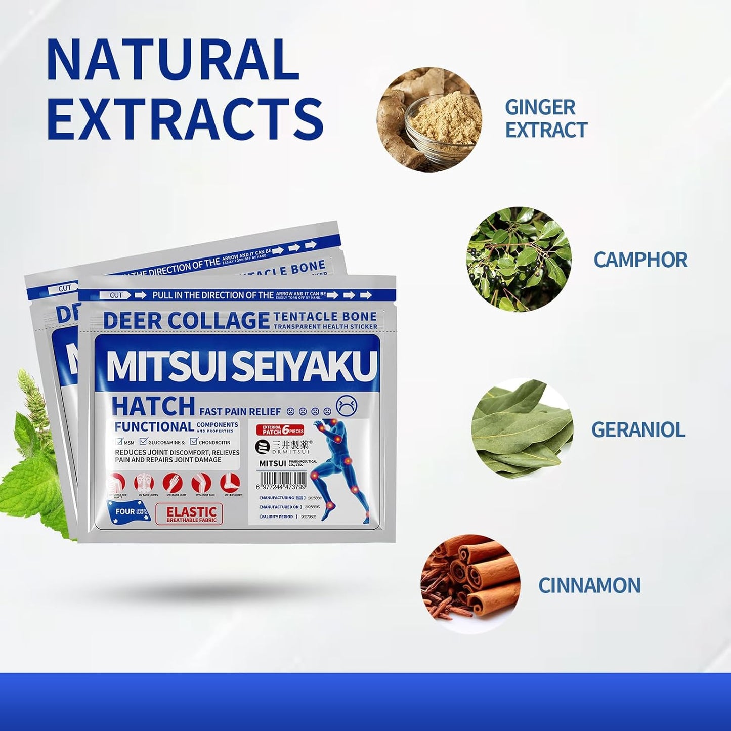 Natural DRMITSUI Seiyaku Advanced Bone Pain & Muscle Recovery Patches