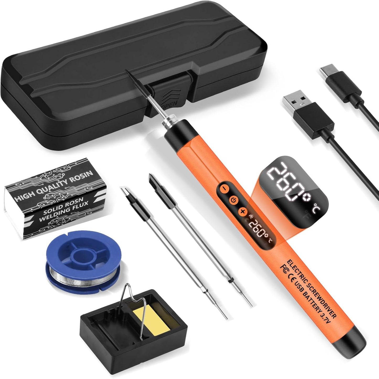 Smart Cordless Soldering Iron Kit with HD LCD Display