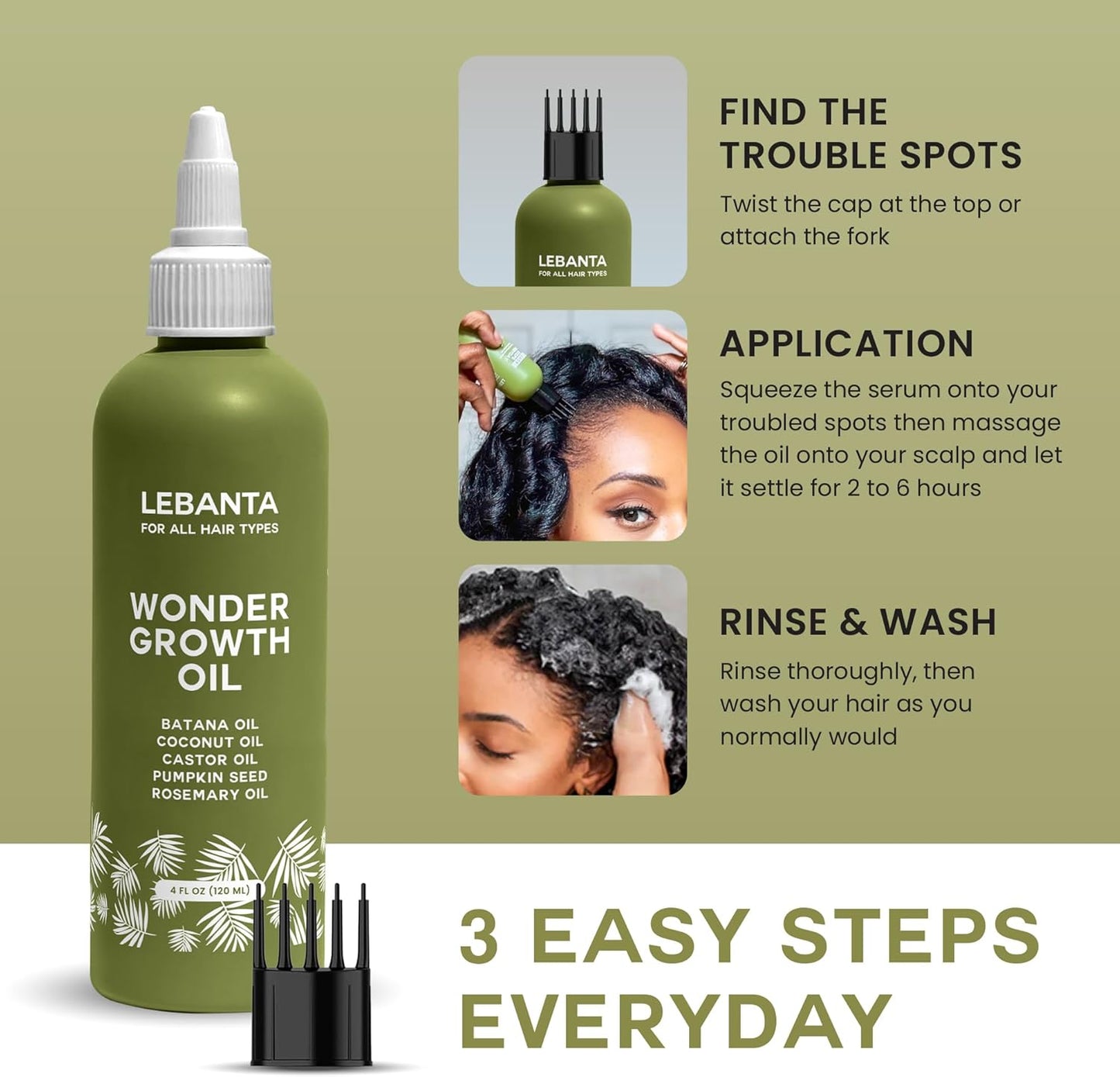 LeBanta 100% Natural Batana Oil for Intense Hair Growth