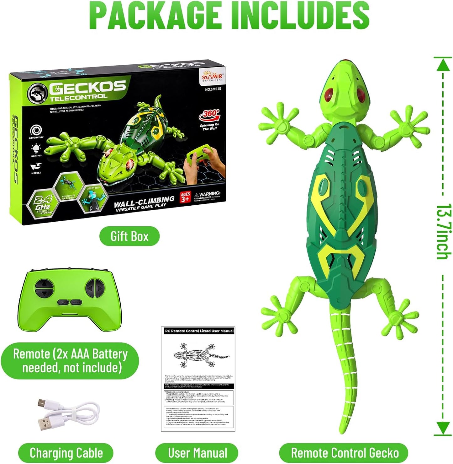 Anti-Gravity RC Wall Climbing Gecko