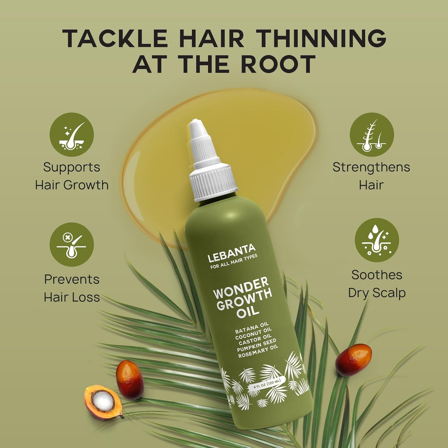 LeBanta 100% Natural Batana Oil for Intense Hair Growth