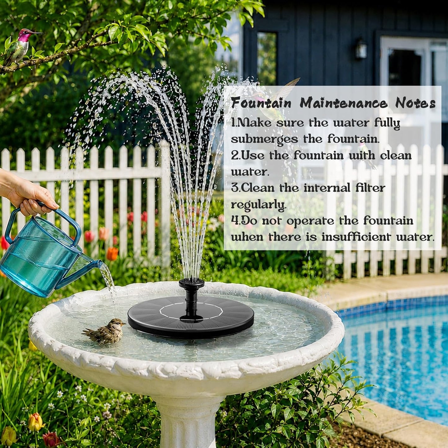 Advanced Solar Fountain Pump for Bird Bath and Garden