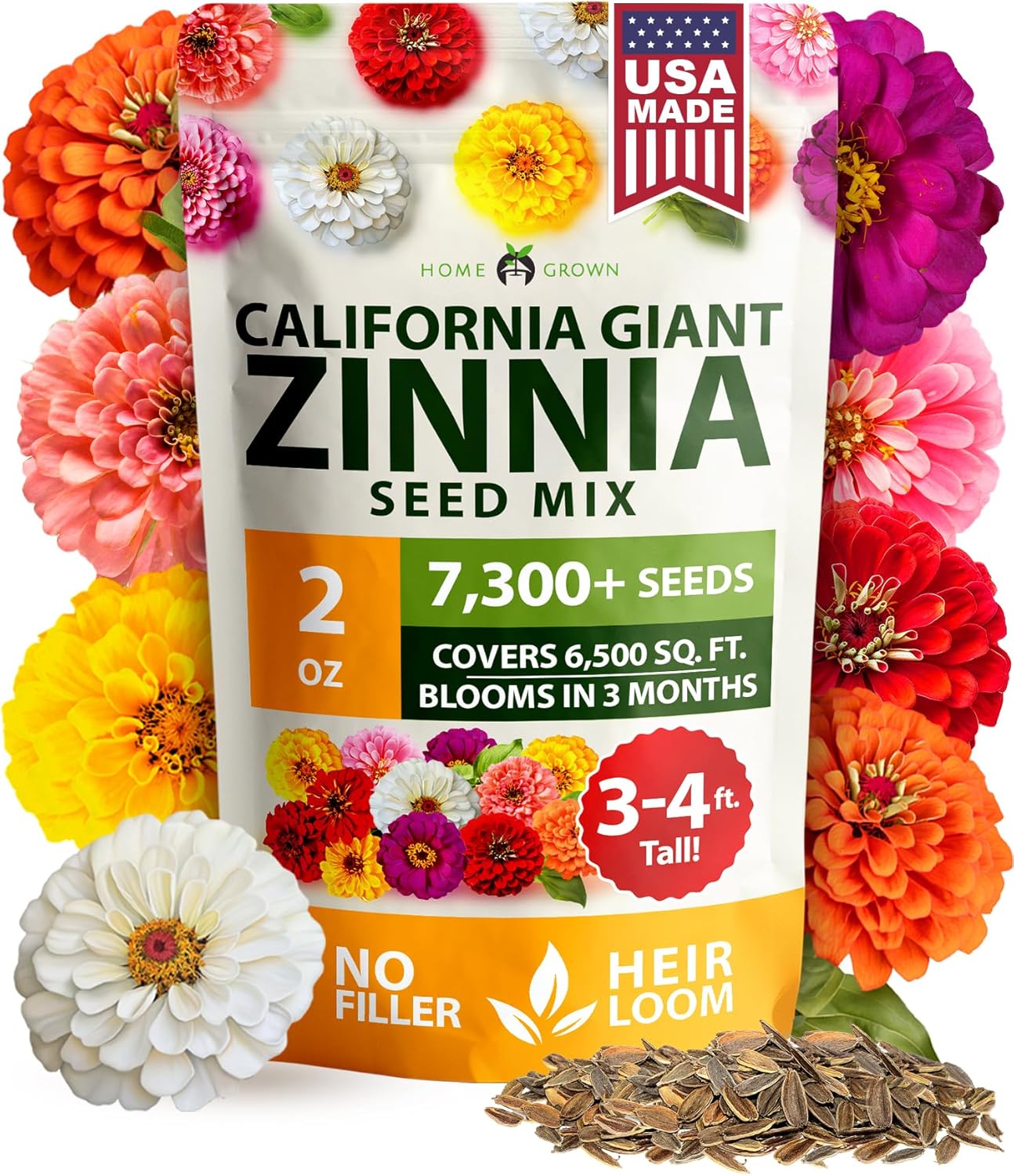 Smart Sun-Loving Giant Zinnia Flower Seeds