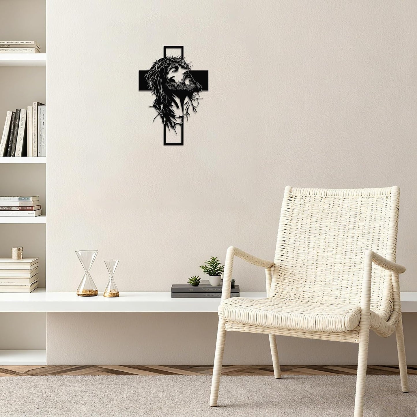 Crown of Thorns Jesus Cross Metal Wall Decor: Heartfelt Faith Statement