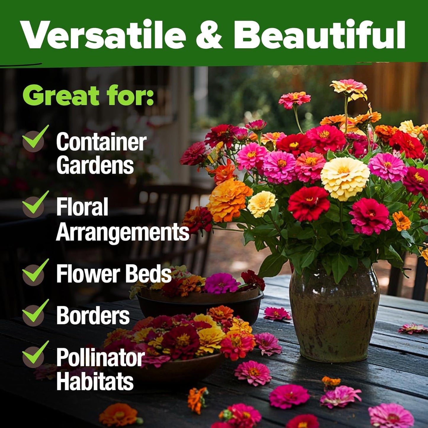 Smart Sun-Loving Giant Zinnia Flower Seeds