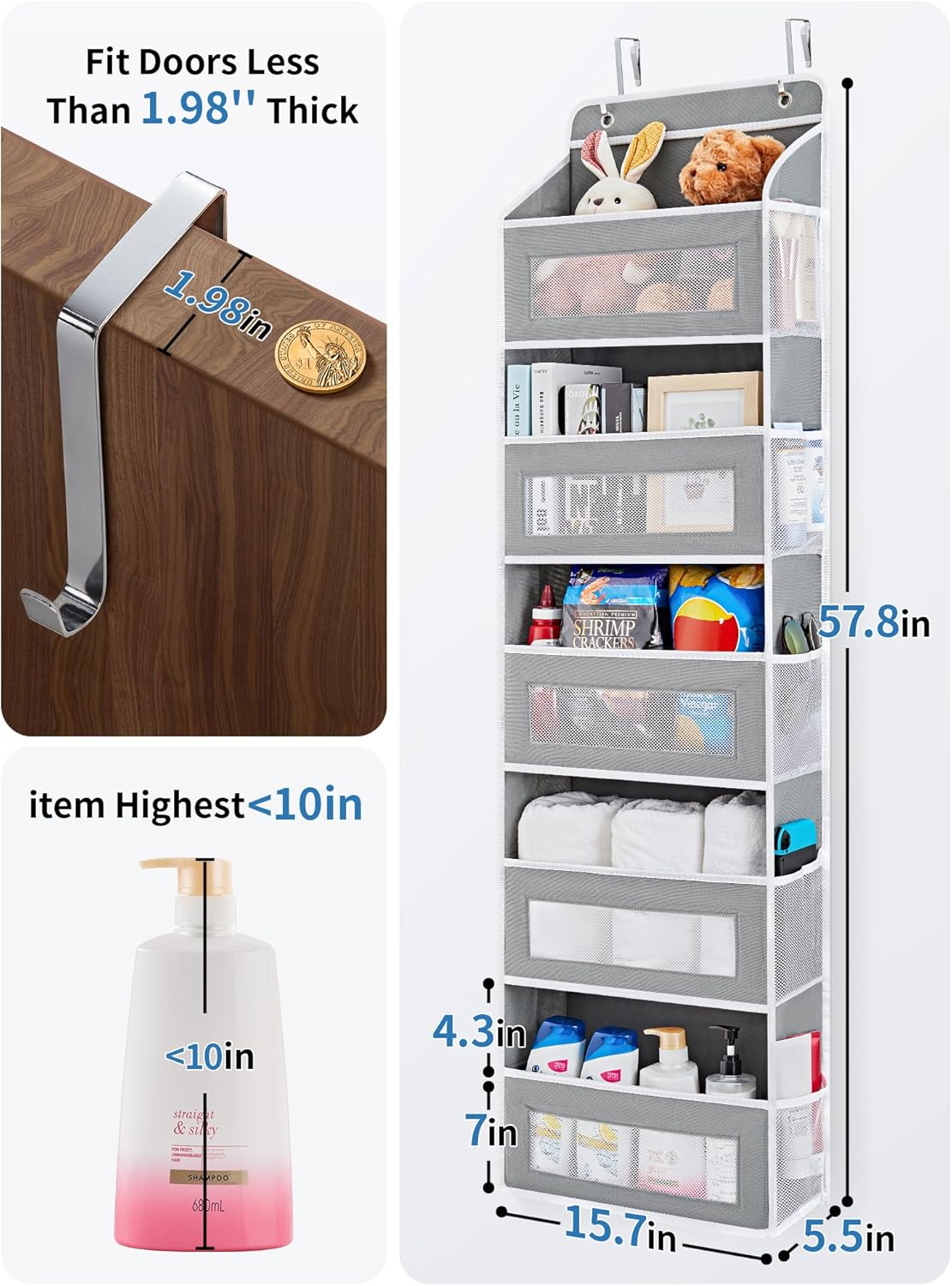 5-Tier Over The Door Organizer Storage