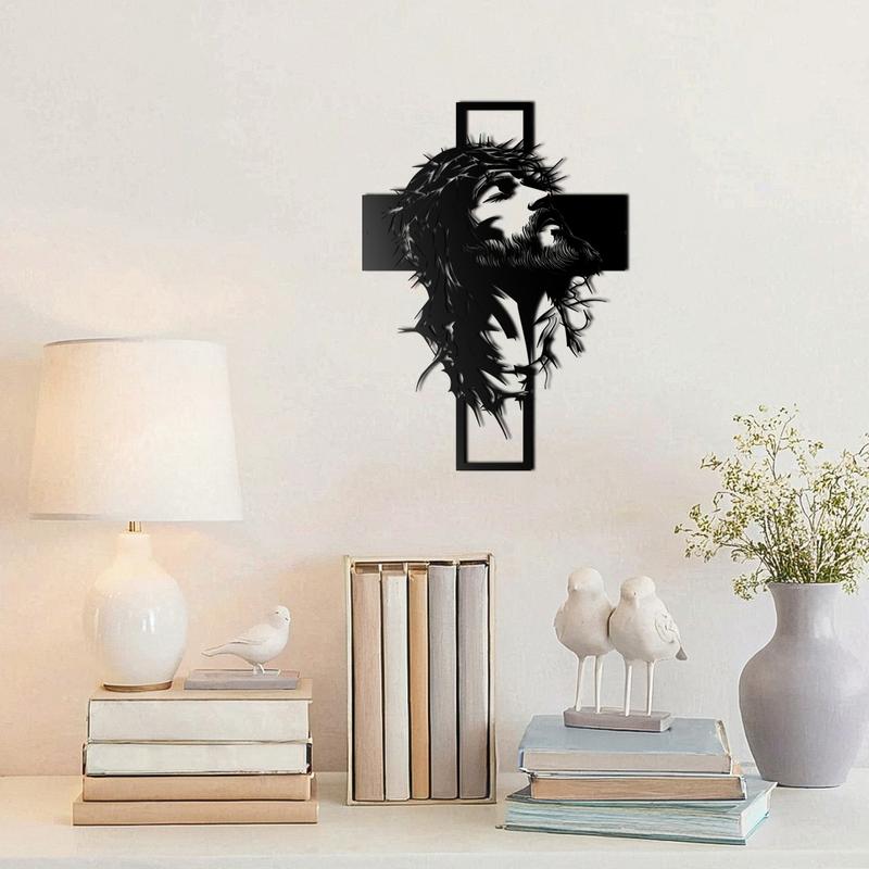 Crown of Thorns Jesus Cross Metal Wall Decor: Heartfelt Faith Statement