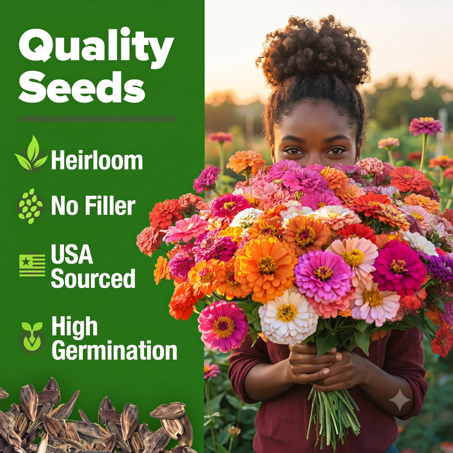 Smart Sun-Loving Giant Zinnia Flower Seeds