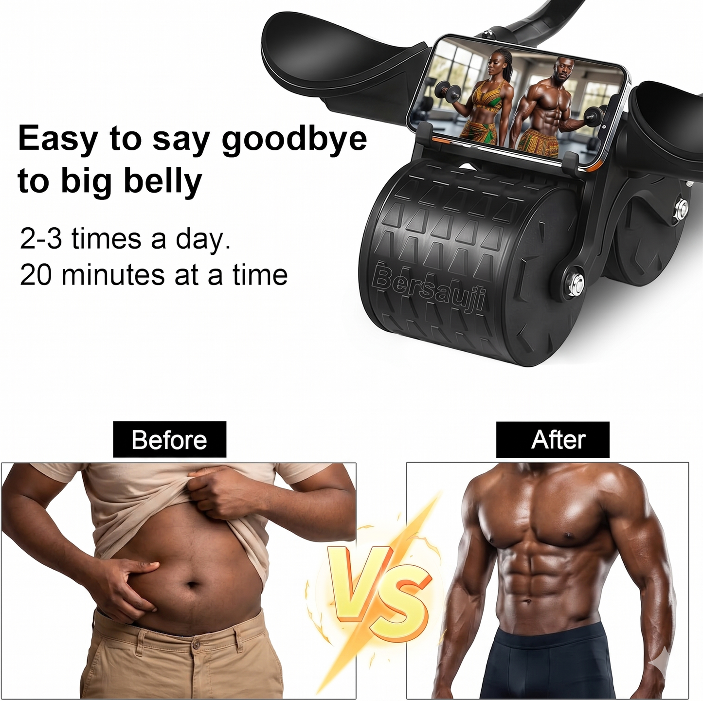 Smart Automatic Rebound Ab Wheel with Smart Timer