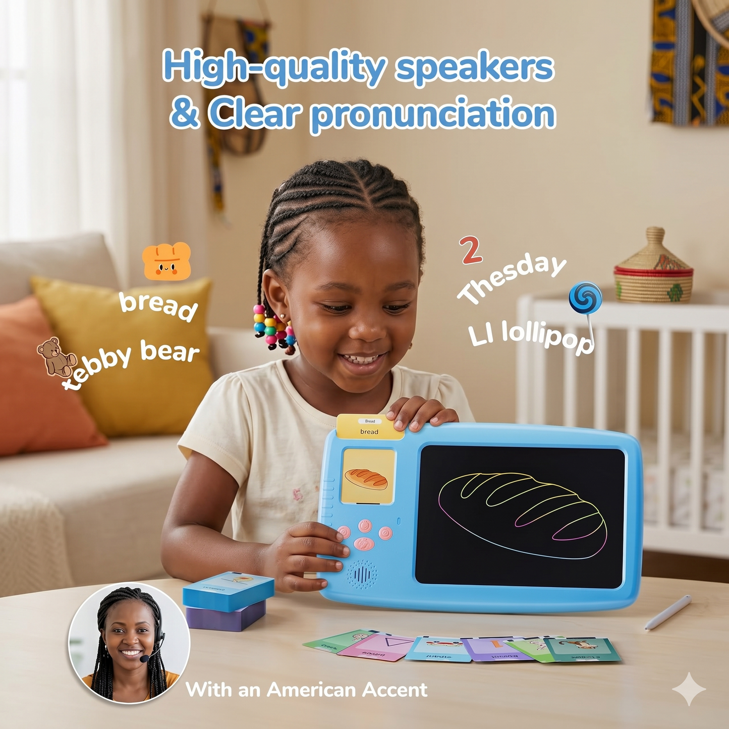 2-in-1 Talking Flash Cards & LCD Writing Tablet - Pediatrician Approved
