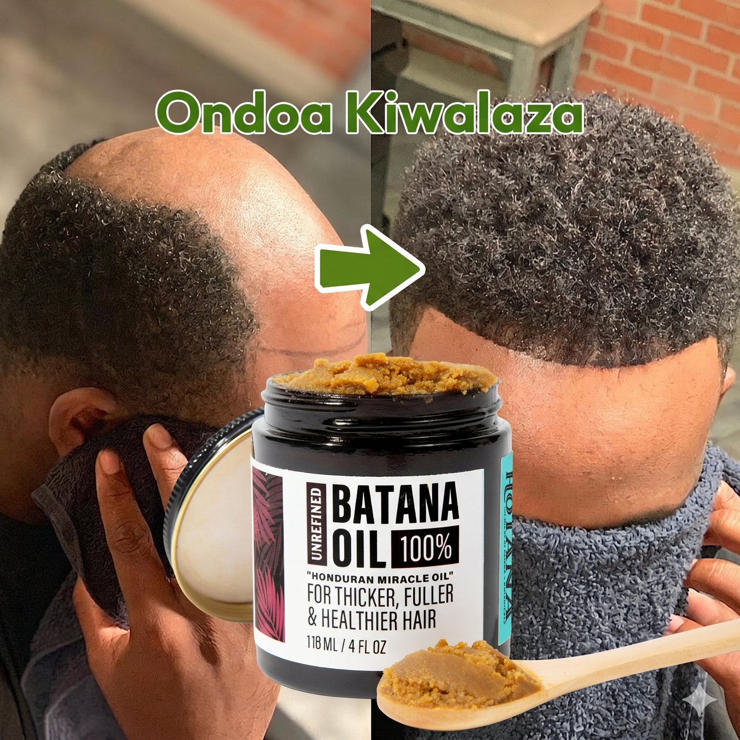 100% Natural Unrefined Batana oil Hair Growth & Thicker Hair