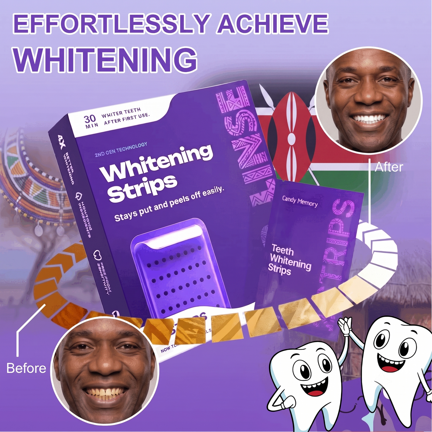 Purple Teeth Whitening Strips