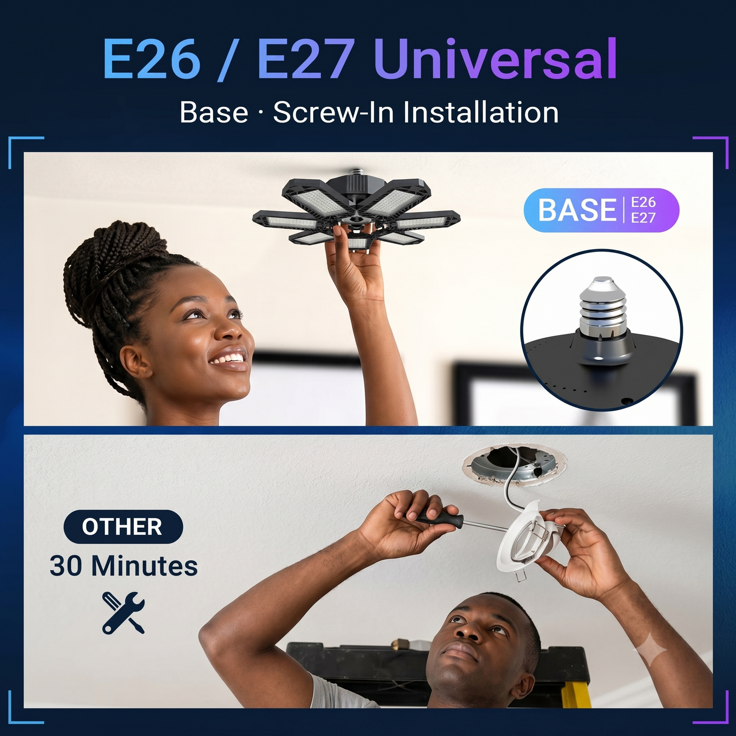 Smart 7+1 Deformable LED Garage & Shop Lights