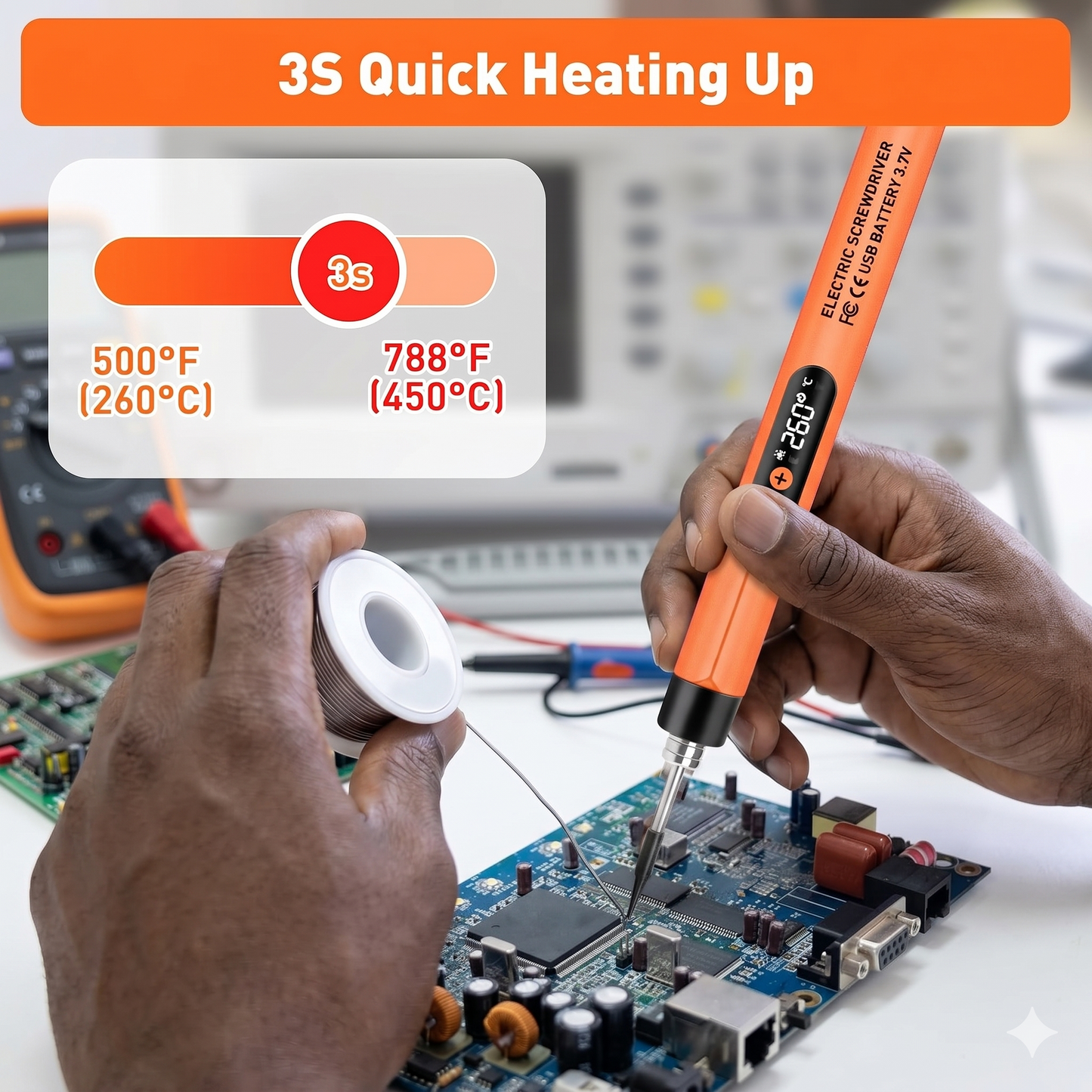 Smart Cordless Soldering Iron Kit with HD LCD Display