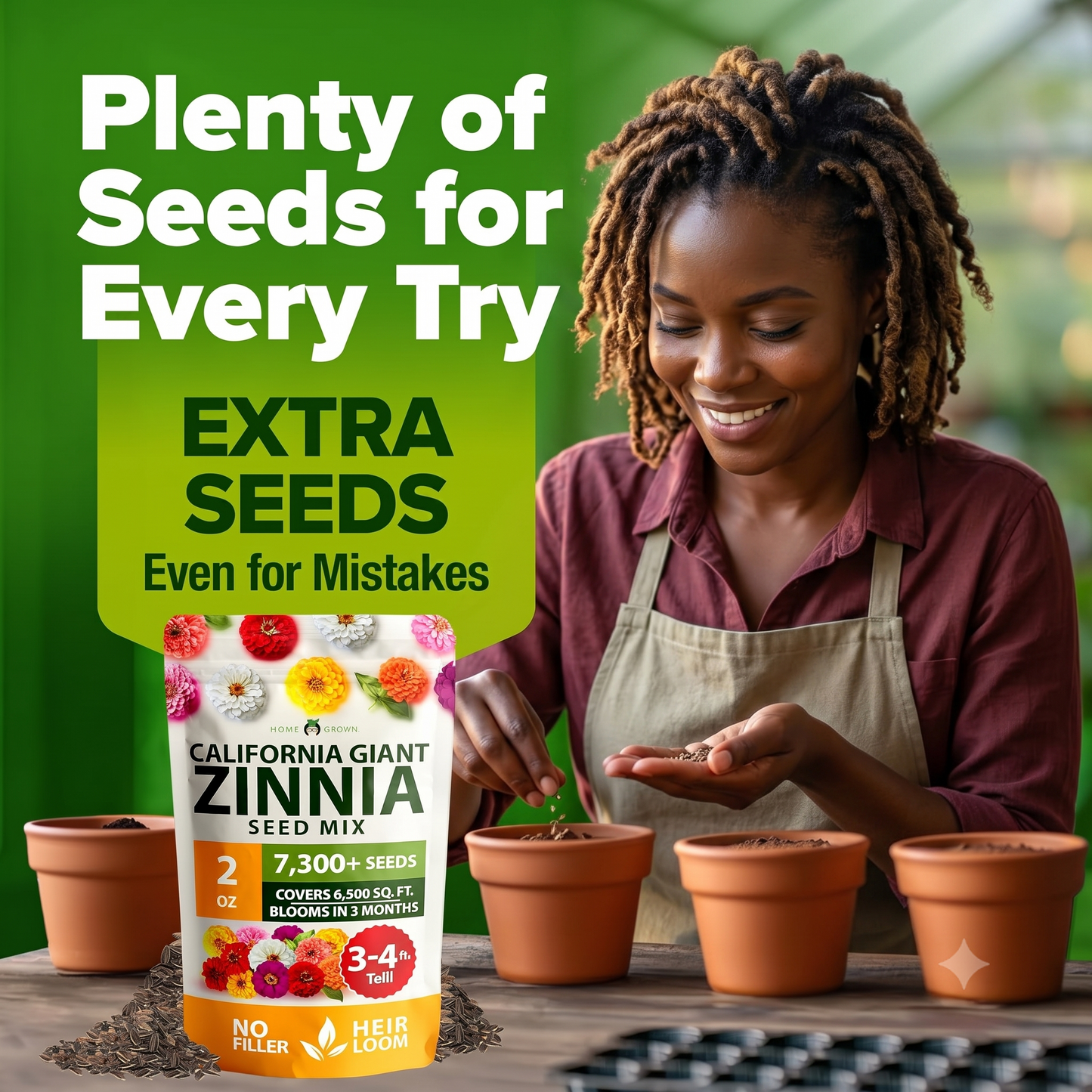 Smart Sun-Loving Giant Zinnia Flower Seeds