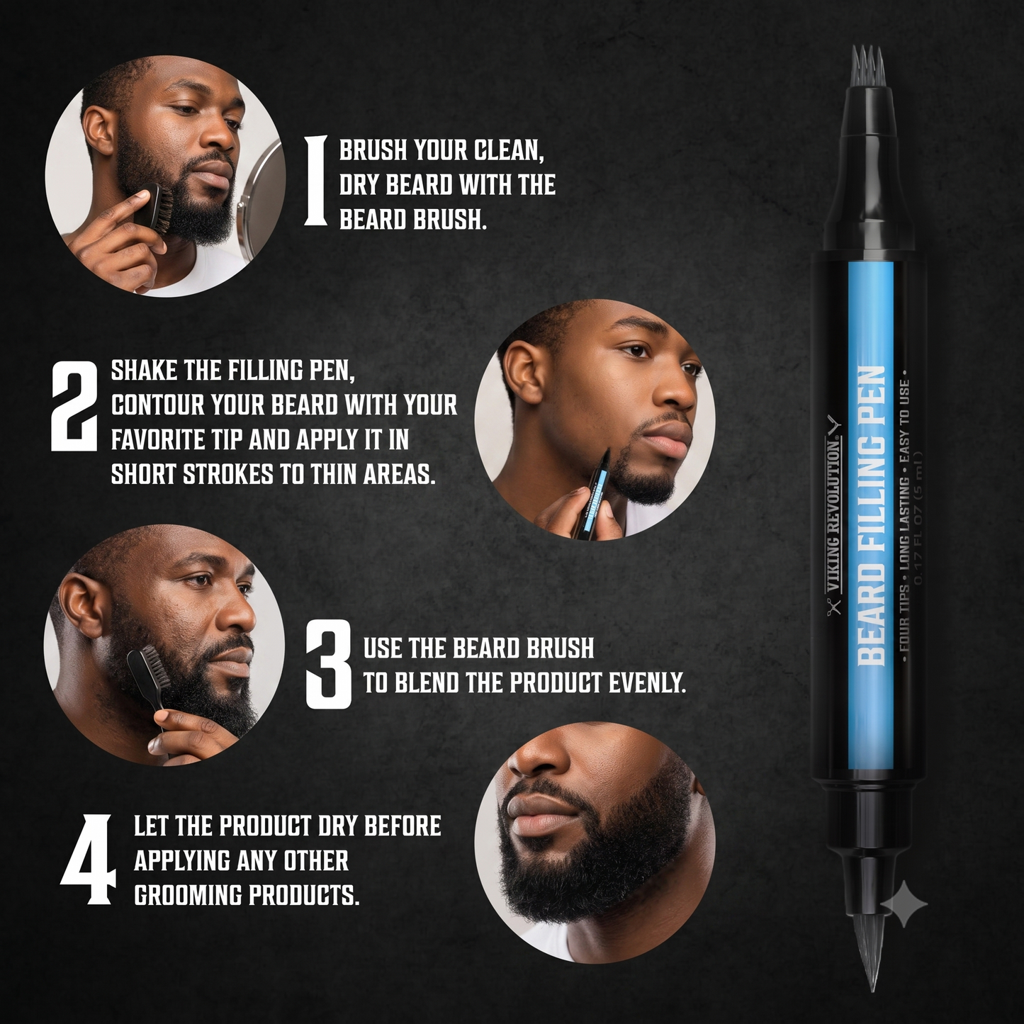 Smart 2-in-1 Hands-Free Beard Shaping & Filling Pen