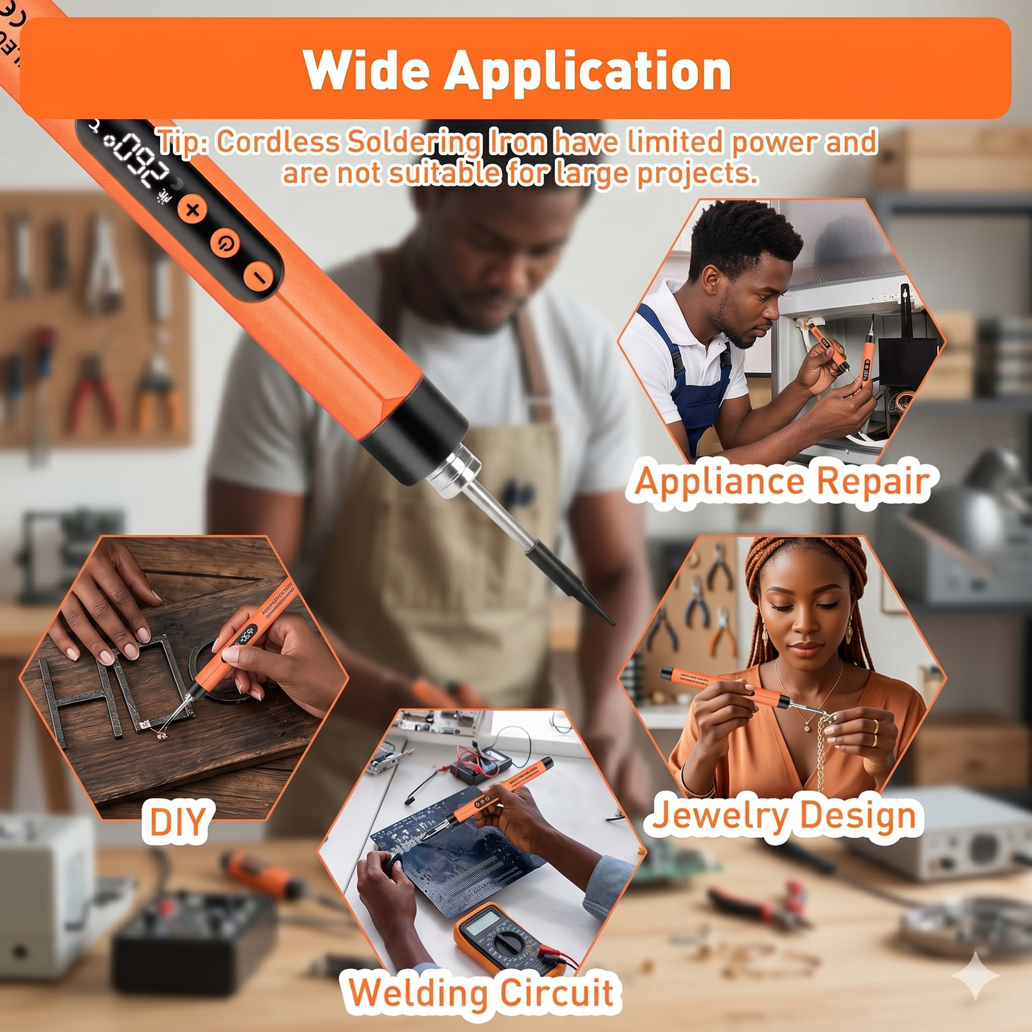 Smart Cordless Soldering Iron Kit with HD LCD Display