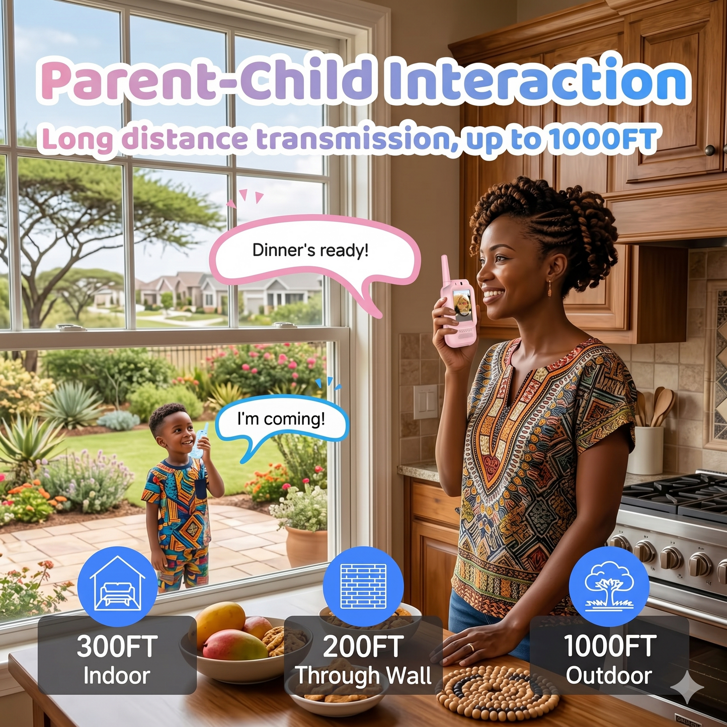 2-Pack Kids Video Walkies Talkies with Voice Changer