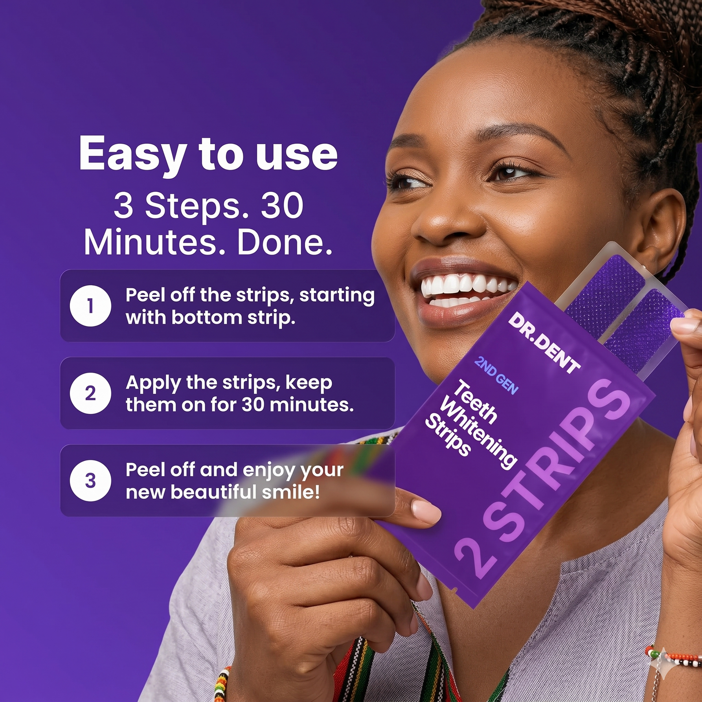 Purple Teeth Whitening Strips