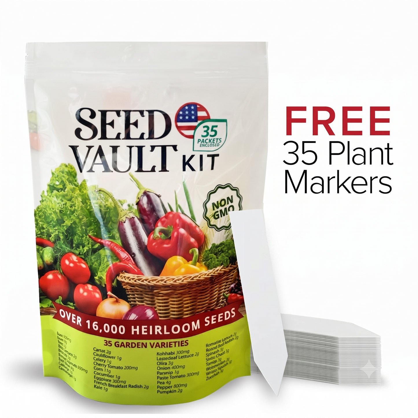 Smart 35-Pack Heirloom Vegetable Seed Kit