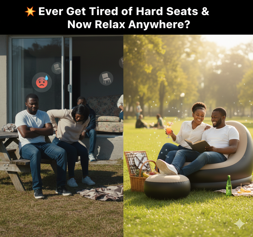 Inflatable Sofa with Footrest– Perfect for Home and Travel