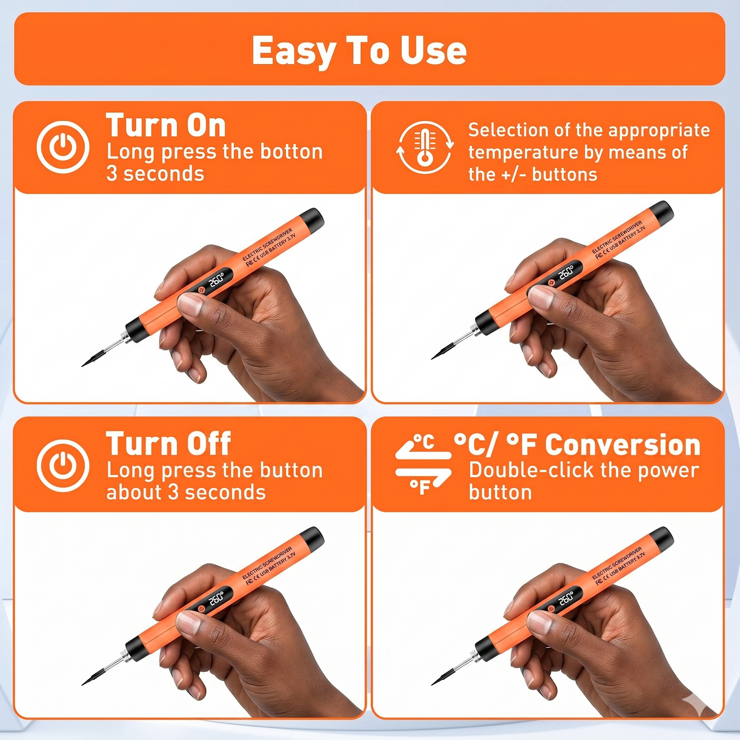 Smart Cordless Soldering Iron Kit with HD LCD Display