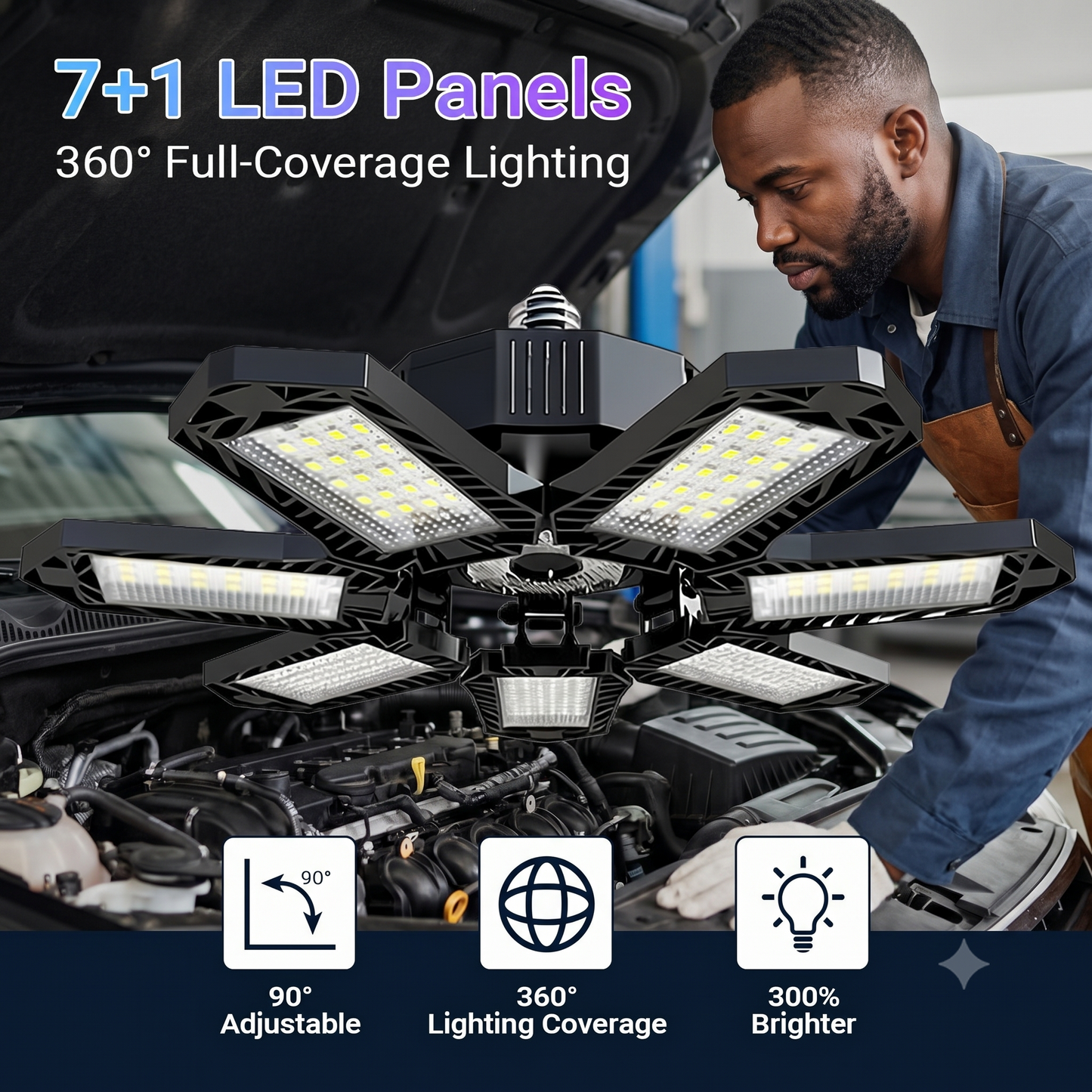 Smart 7+1 Deformable LED Garage & Shop Lights