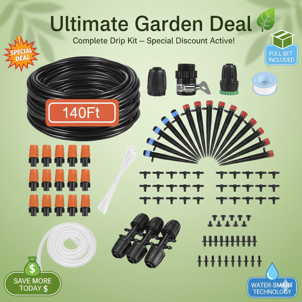 140FT Drip Irrigation System