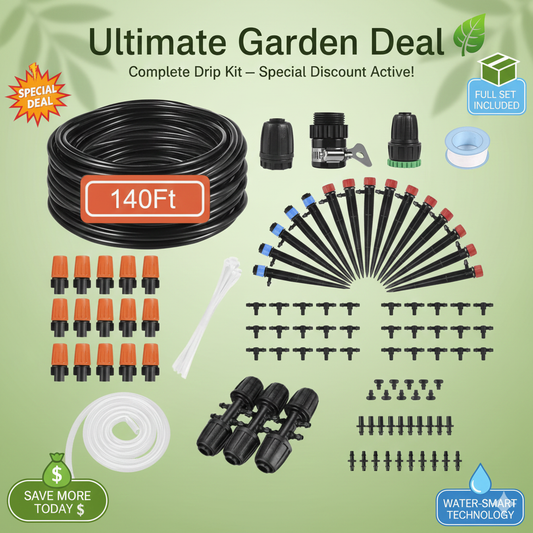 140FT Drip Irrigation System