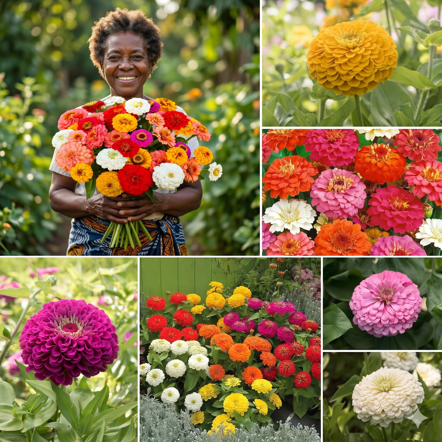 Groundio Multi-Color Zinnia Flower Seeds