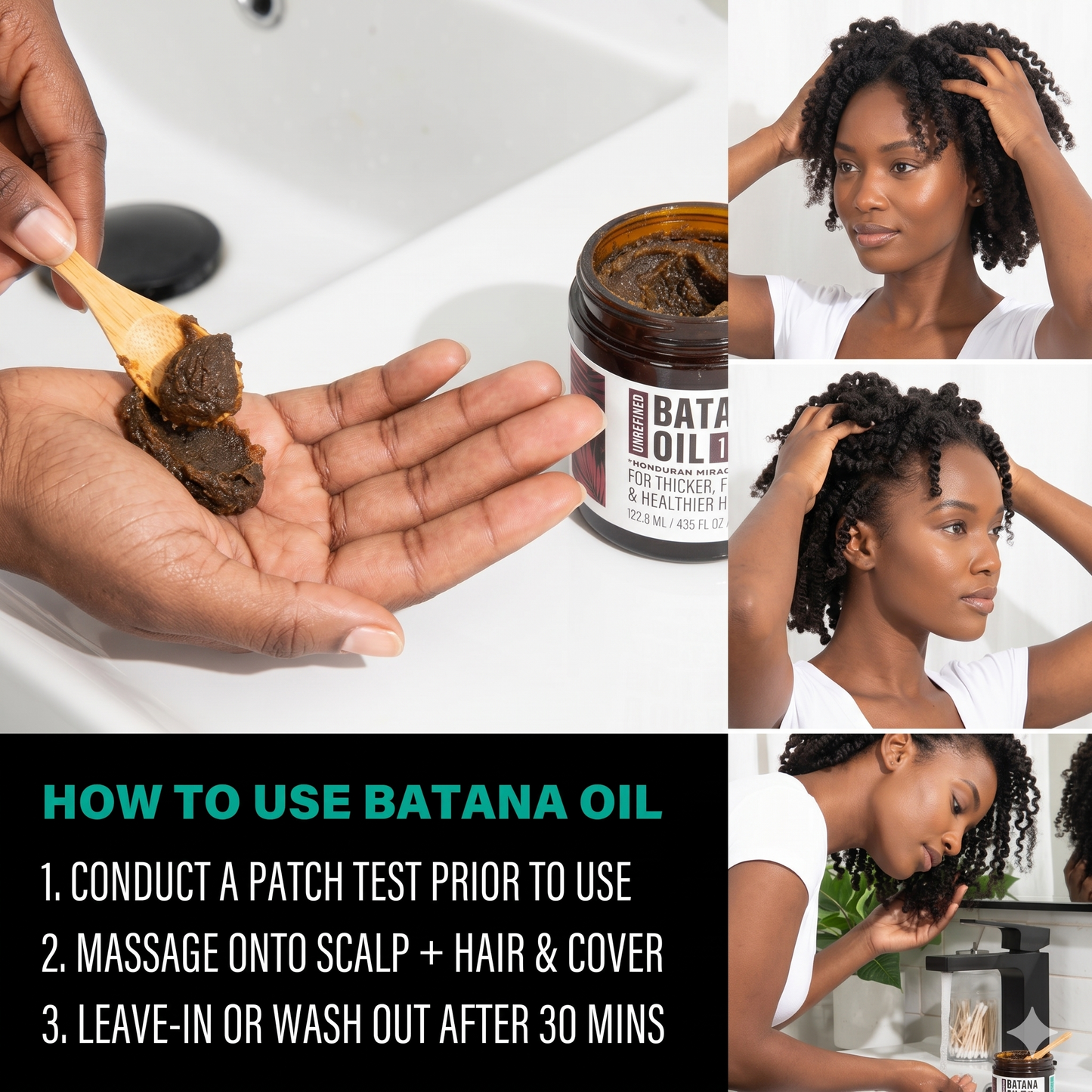 100% Natural Unrefined Batana oil Hair Growth & Thicker Hair