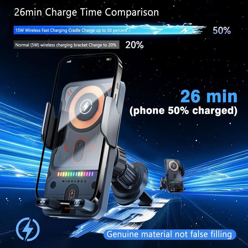 Premium 2-in-1 Smart Induction Wireless Car Charger Holder