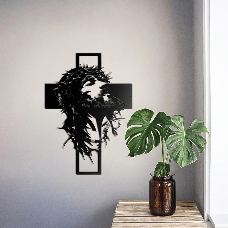 Crown of Thorns Jesus Cross Metal Wall Decor: Heartfelt Faith Statement